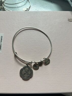 Alex and Ani Silver-tone Expandable Daughter Charm Bangle
